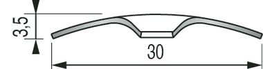 |301014| SEUIL DEMI-BOMBE 30MM ALU TITAN PERCE-S/GAIN-0,9M