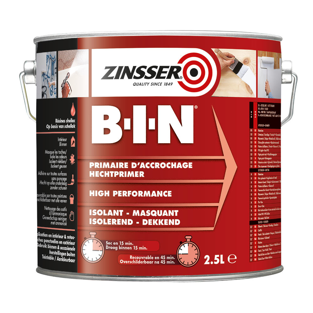 |851.BE.2.5| ZINSSER BIN - BLANC- 2,5L