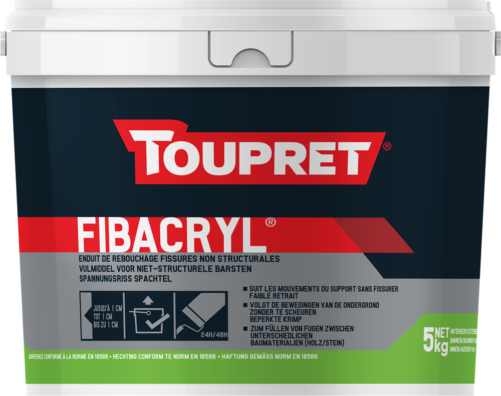 TOUPRET FIBACRYL ENDUIT DE REBOUCHAGE PATE 5KG