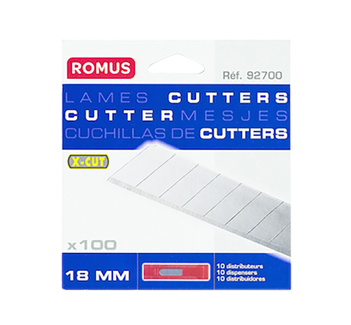 [92700] |92700| LAMES CUTTER 18 MM X-CUT BOITE 100 LAMES